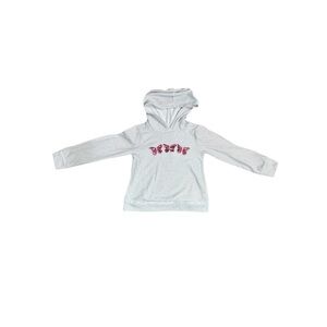 Btween gray and white striped hooded sweatshirt pink sequin butterflies k186